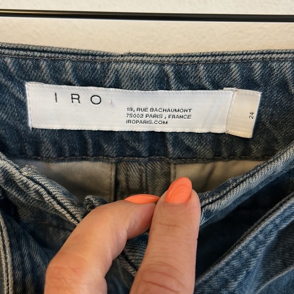 Iro Pablo Middle Gray Denim Paperbag Waist D Ring Jeans - Picture 6 of 8